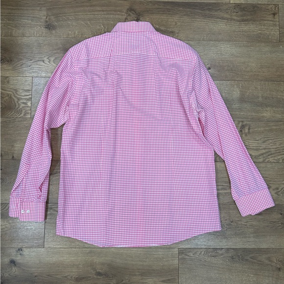 Boss Sharp Fit Pink/White Checked Collared Button Up - Size 17.5 34/35 - Picture 6 of 7